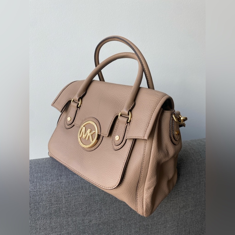 Michael Kors Tan Satchel with Gold Hardware